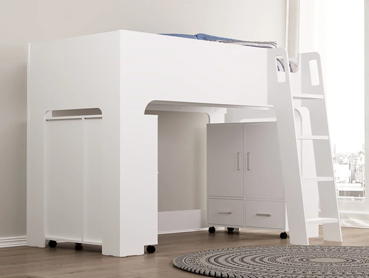 Flintshire Flintshire Eden White Wooden Mid Sleeper Bed