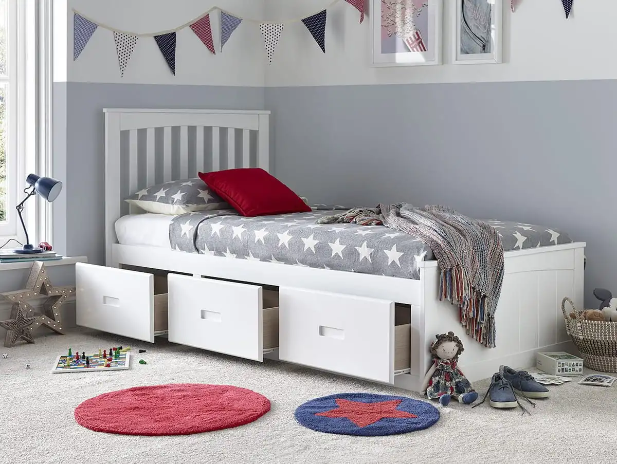Bedmaster Bedmaster Quest 3 Drawer White Wooden Bed Frame