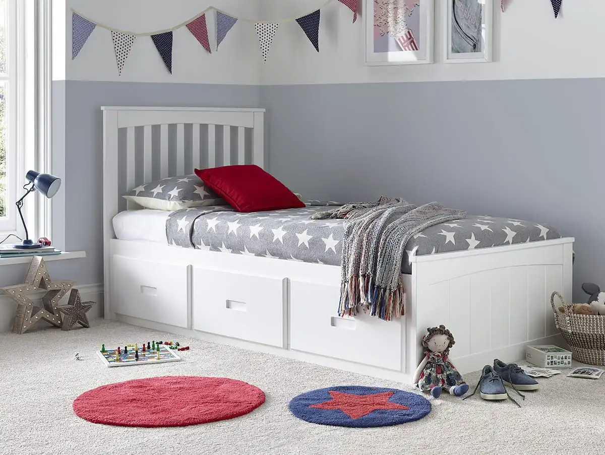 Bedmaster Bedmaster Quest 3 Drawer White Wooden Bed Frame