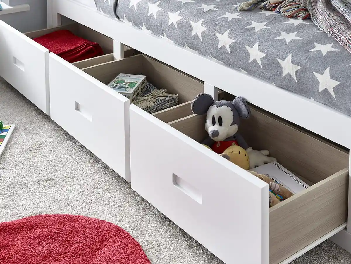 Bedmaster Bedmaster Quest 3 Drawer White Wooden Bed Frame