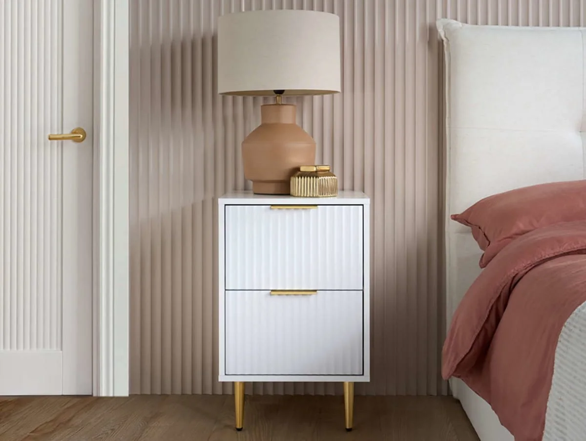 Birlea Birlea Zara White 2 Drawer Bedside Table