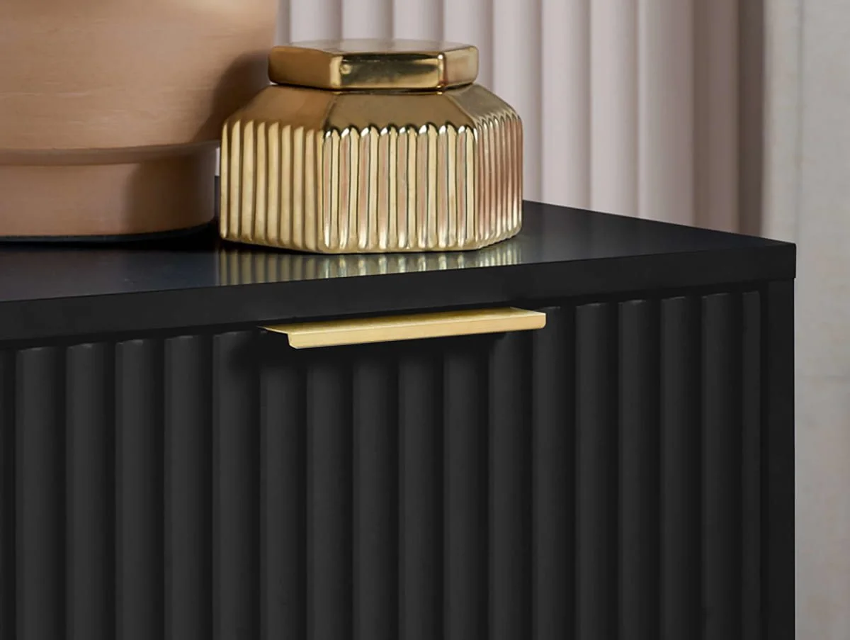 Birlea Birlea Zara Black 2 Drawer Bedside Table