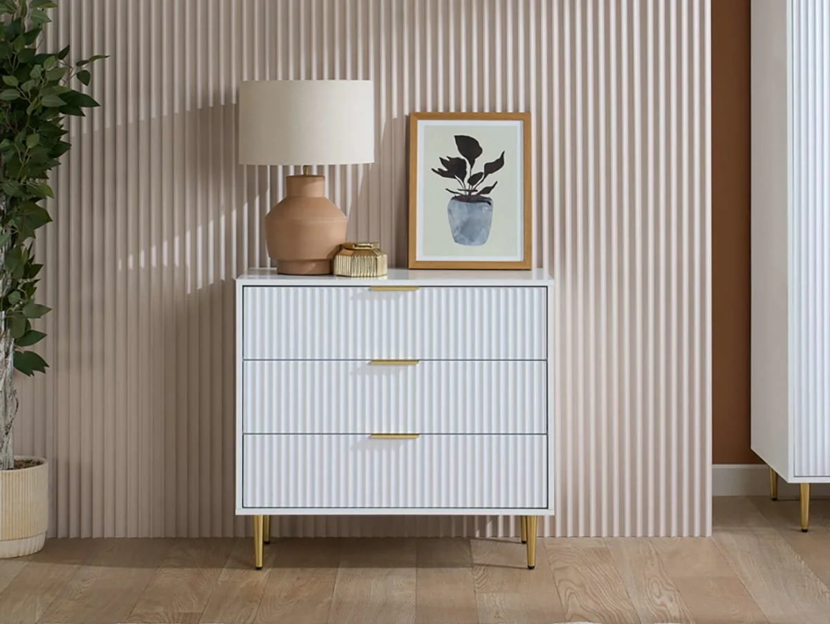 Birlea Birlea Zara White 3 Drawer Chest of Drawers