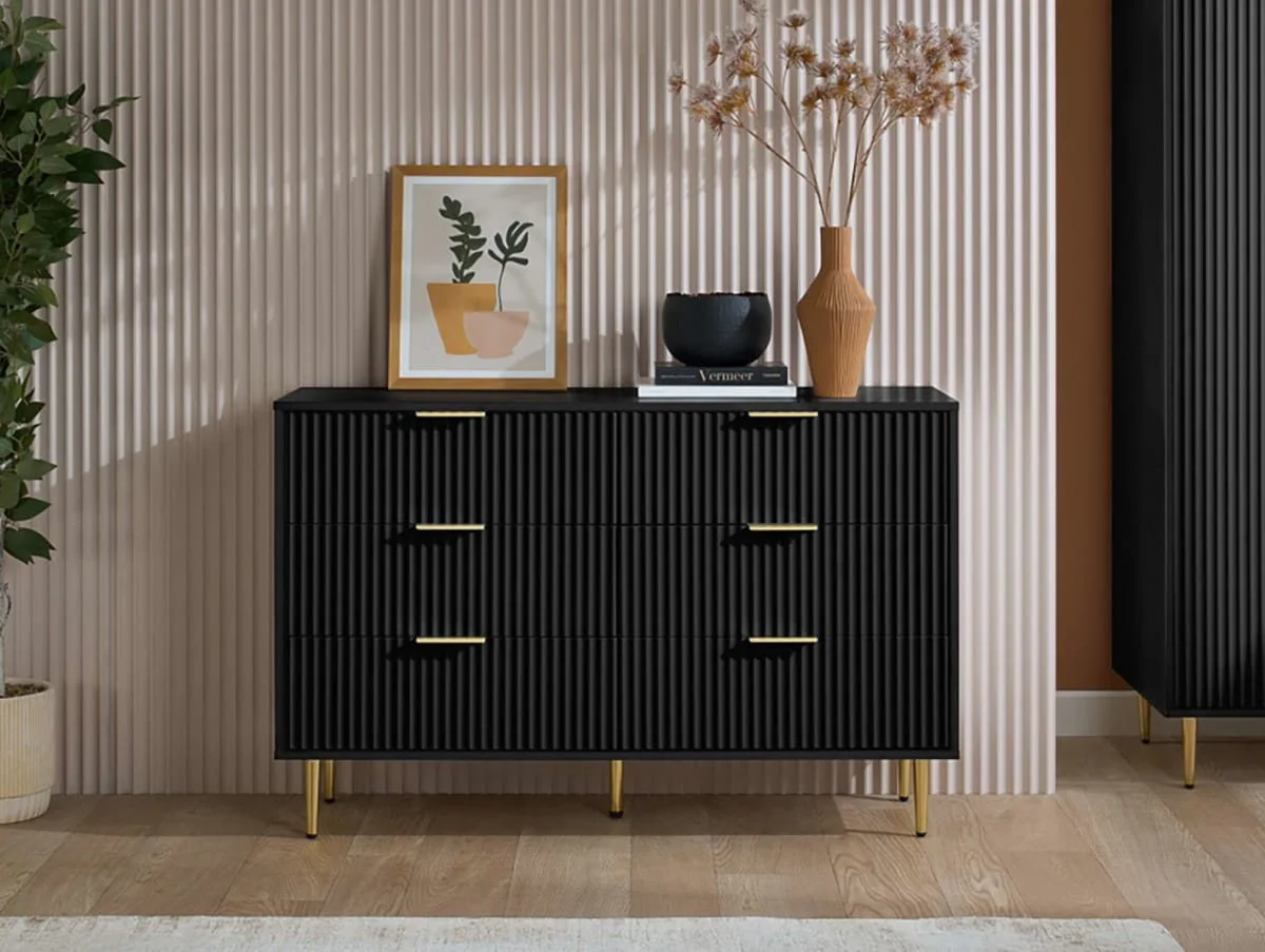 Birlea Birlea Zara Black 6 Drawer Chest of Drawers