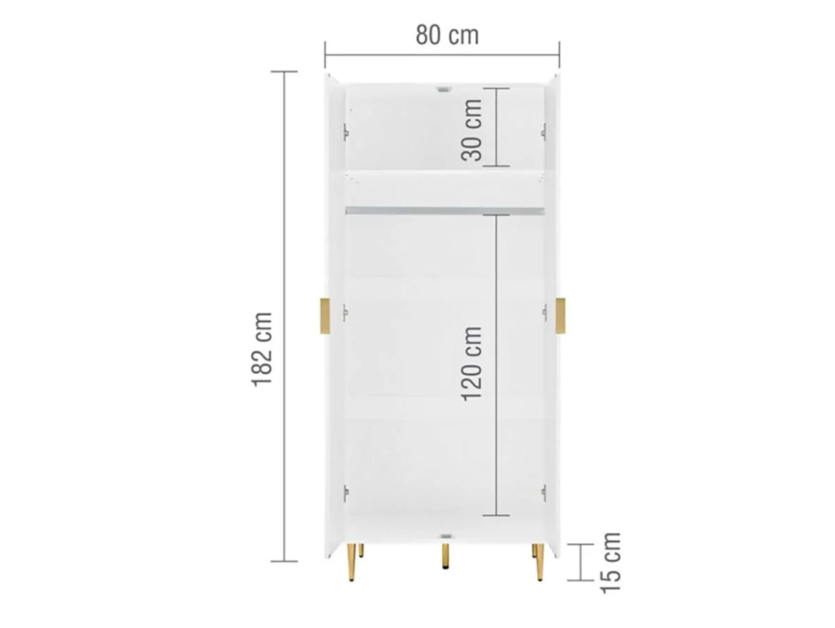 Birlea Birlea Zara White 2 Door Double Wardrobe