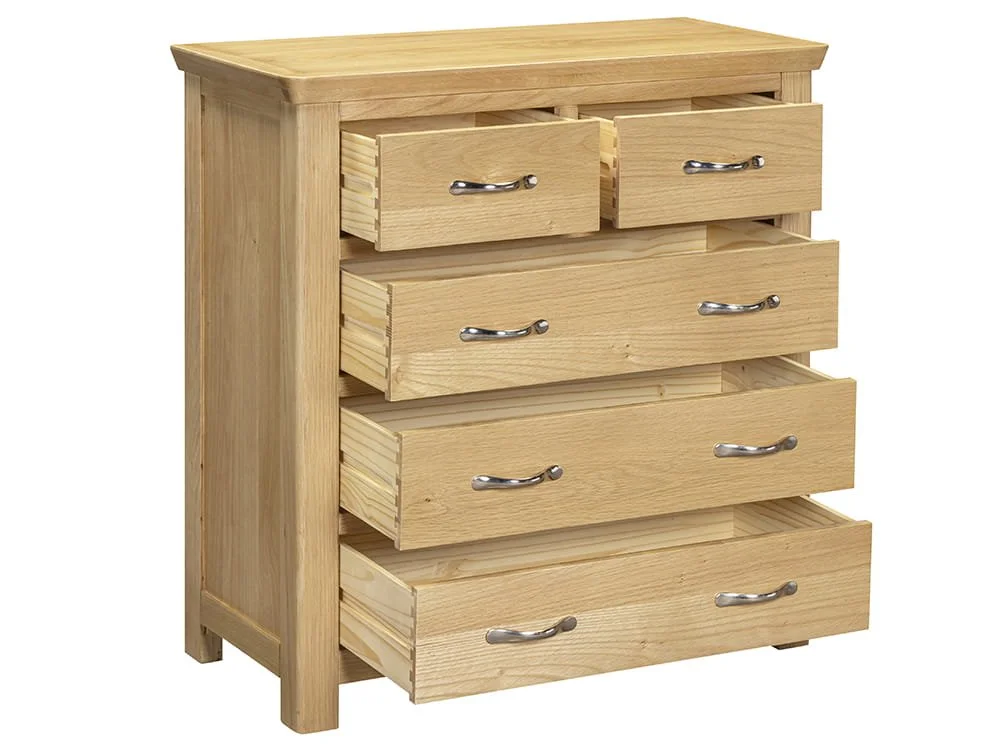 ASC ASC Elgin 3+2 Drawer Light Oak Chest of Drawers ( Assembled)
