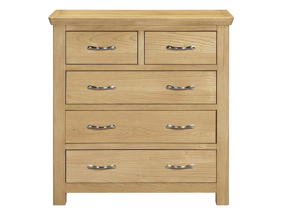 ASC ASC Elgin 3+2 Drawer Light Oak Chest of Drawers ( Assembled)