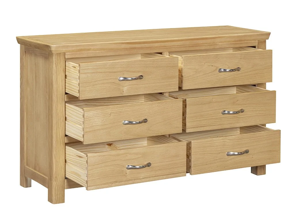 ASC ASC Elgin 6 Drawer Light Oak Chest of Drawers ( Assembled)