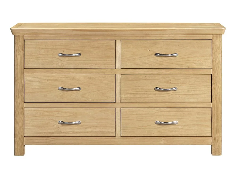 ASC ASC Elgin 6 Drawer Light Oak Chest of Drawers ( Assembled)