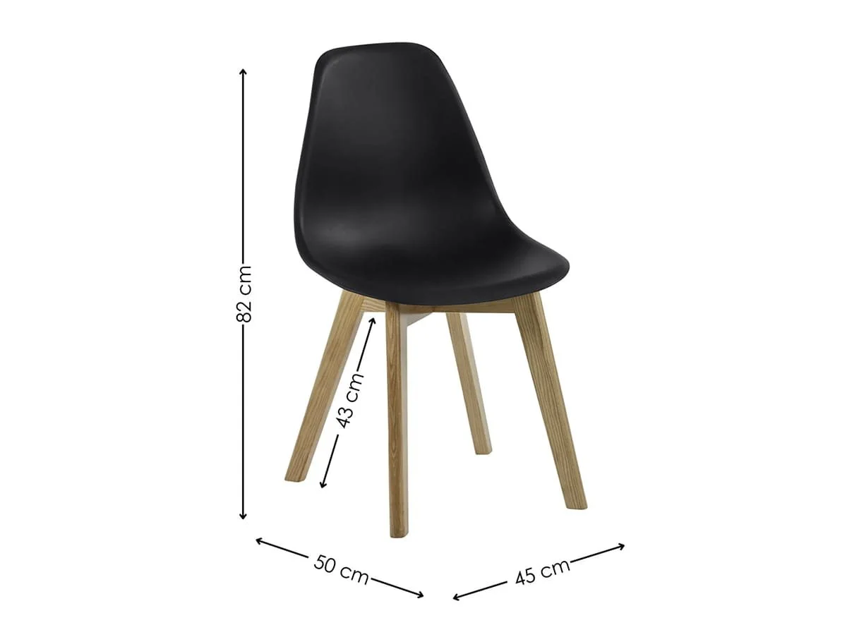 Julian Bowen Julian Bowen Agatha Black Plastic Set of 2 Dining Chairs