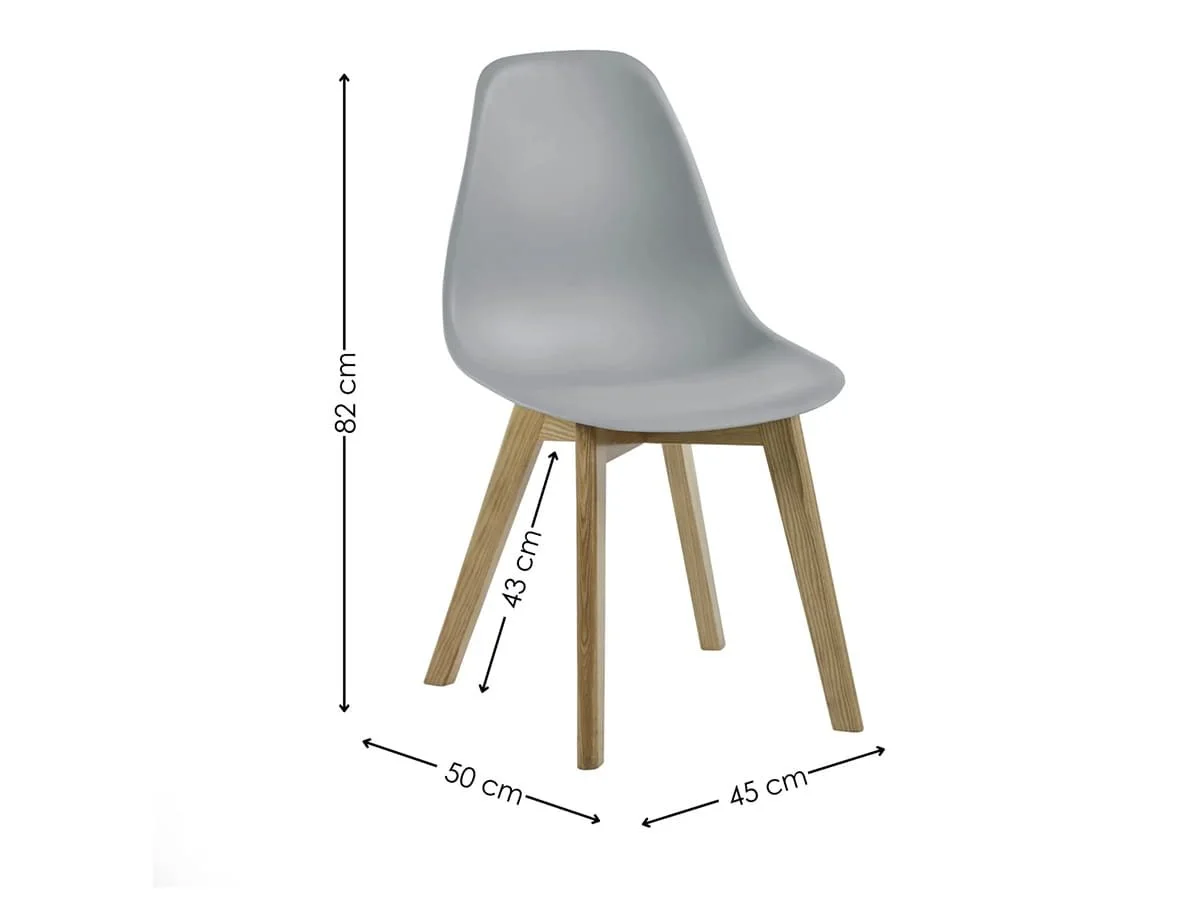 Julian Bowen Julian Bowen Agatha Grey Plastic Set of 2 Dining Chairs