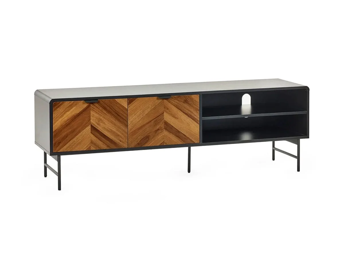 Julian Bowen Julian Bowen Alvin Black and Oak 2 Door TV Unit