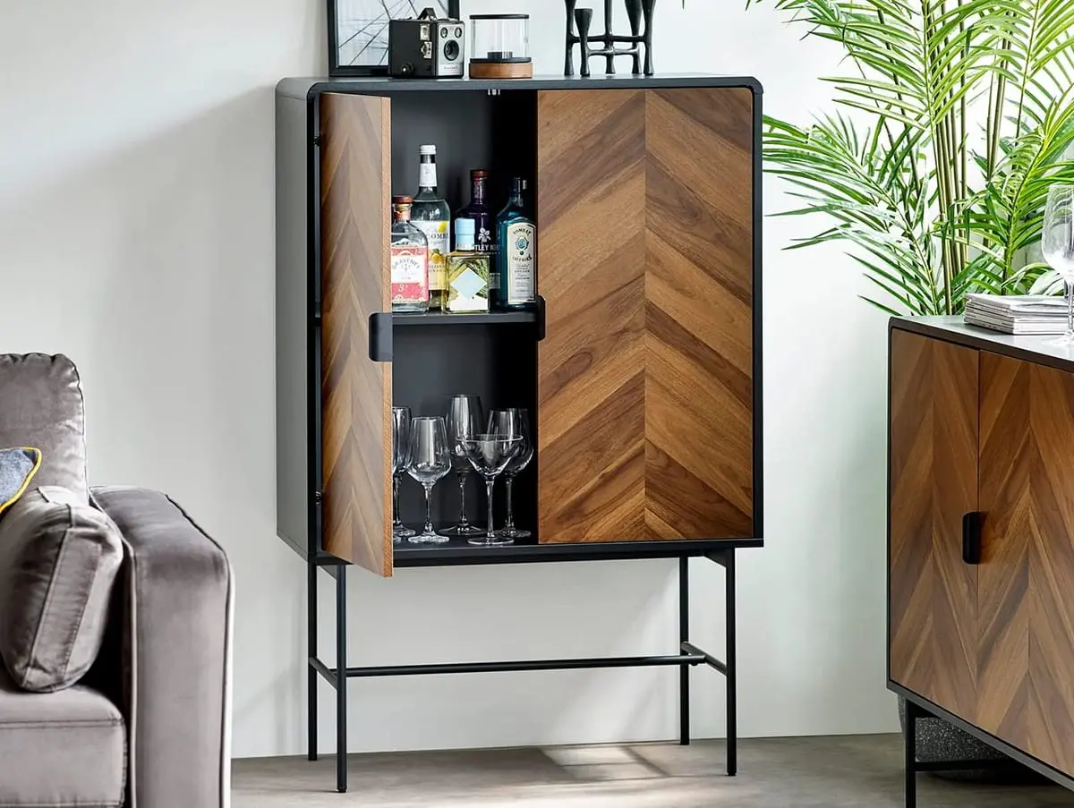 Julian Bowen Julian Bowen Alvin Black and Oak 2 Door Storage Cabinet