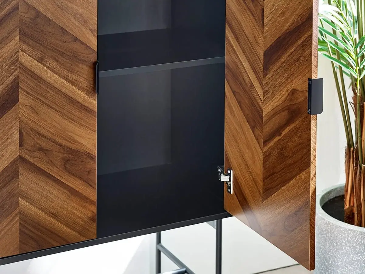 Julian Bowen Julian Bowen Alvin Black and Oak 2 Door Storage Cabinet