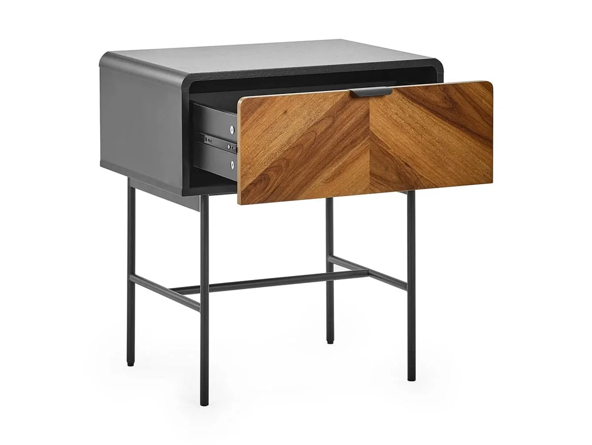 Julian Bowen Julian Bowen Alvin Black and Oak 1 Drawer Lamp Table