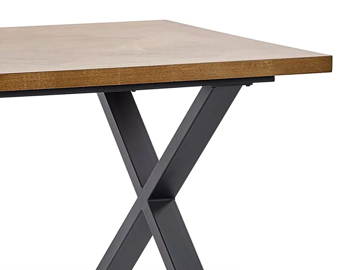 Julian Bowen Julian Bowen Aron 180cm Black and Oak Wooden Dining Table