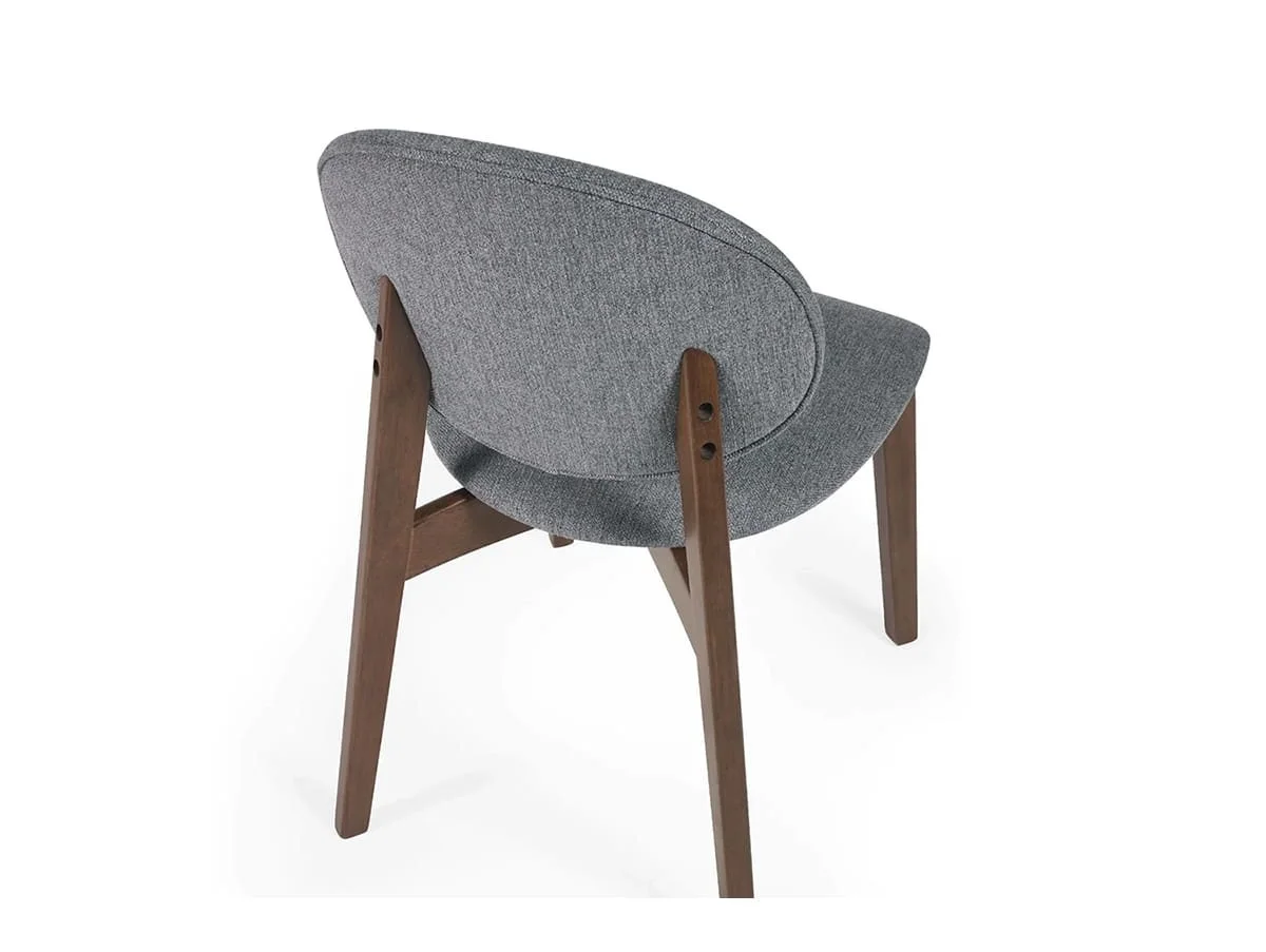 Julian Bowen Julian Bowen Artemis Walnut and Grey Fabric Set of 2 Dining Chairs