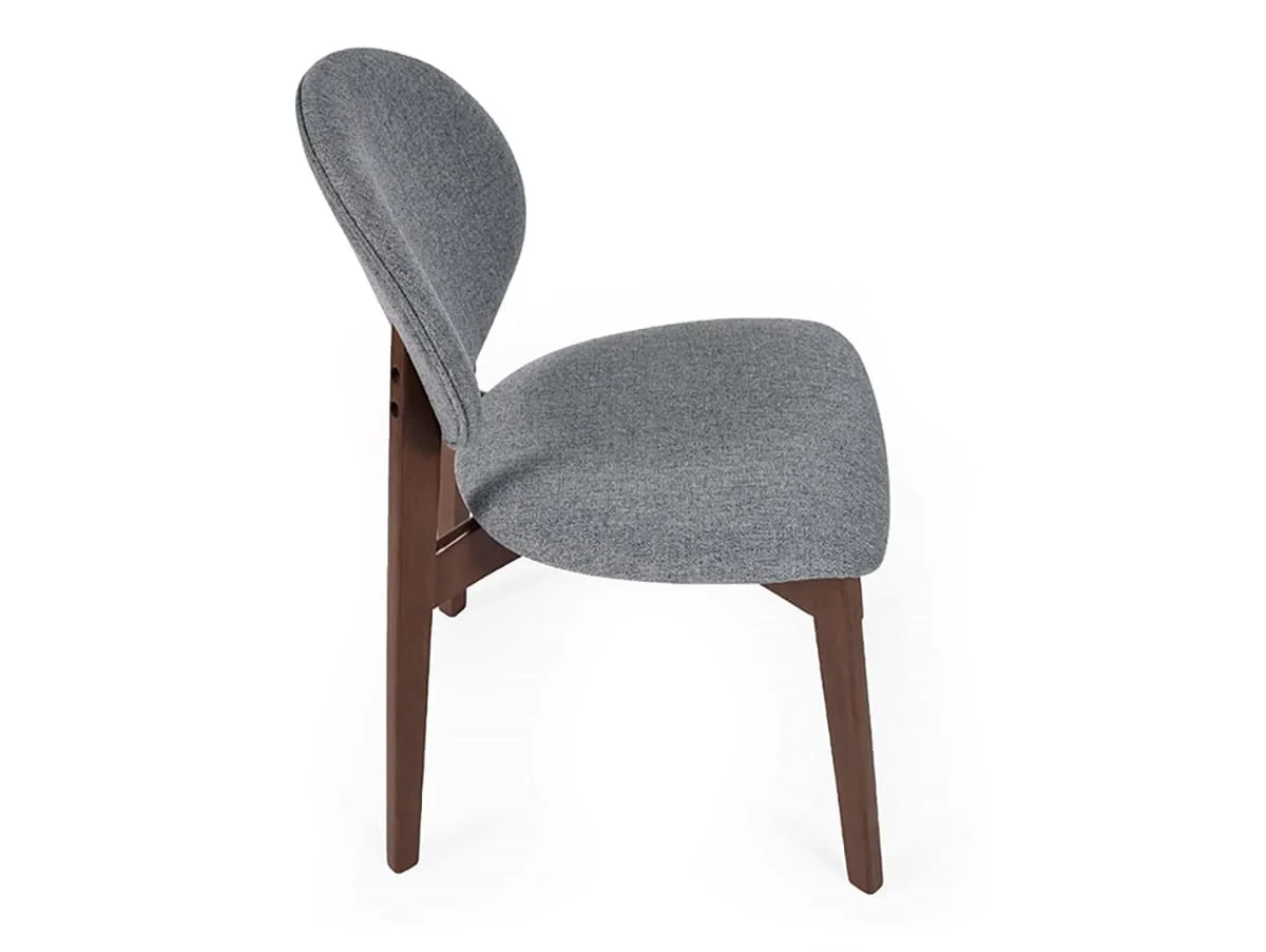 Julian Bowen Julian Bowen Artemis Walnut and Grey Fabric Set of 2 Dining Chairs