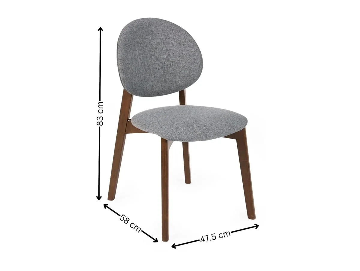 Julian Bowen Julian Bowen Artemis Walnut and Grey Fabric Set of 2 Dining Chairs