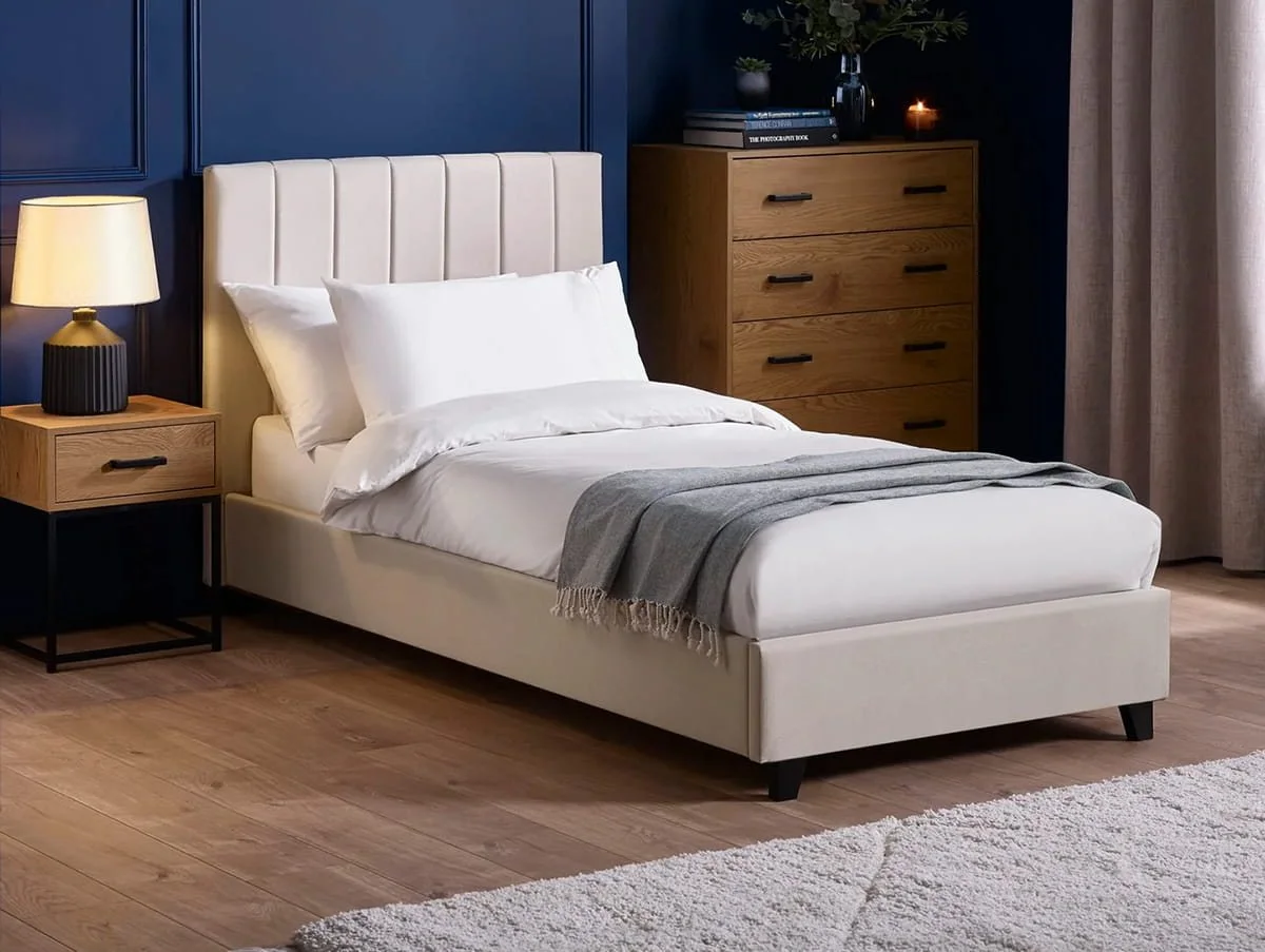 Julian Bowen Julian Bowen Aylen Cream Fabric Bed Frame