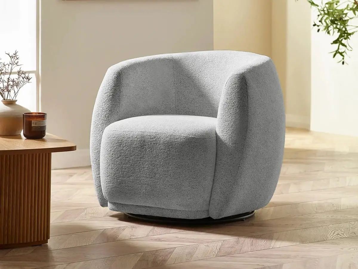 Julian Bowen Julian Bowen Bowline Grey Fabric Swivel Chair