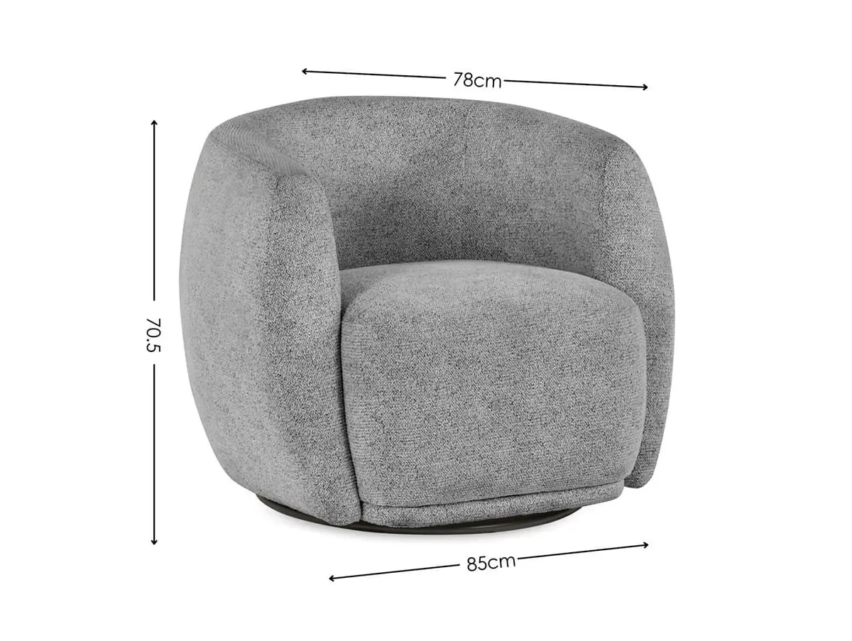 Julian Bowen Julian Bowen Bowline Grey Fabric Swivel Chair