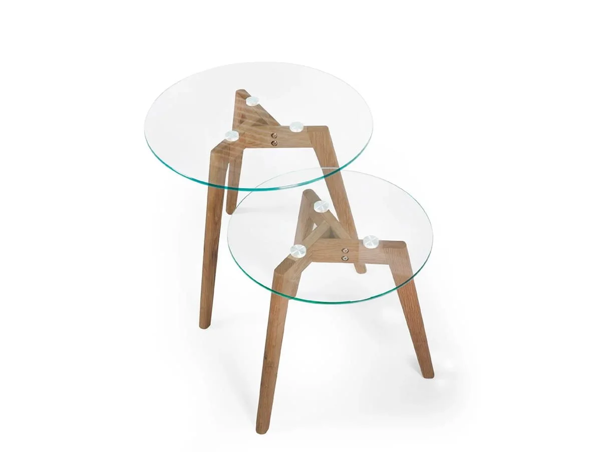 Julian Bowen Julian Bowen Bryant Light Oak Glass Nest of Tables