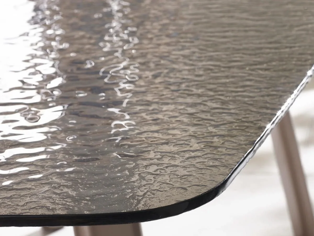 Julian Bowen Julian Bowen Callisto 200cm Smoked Bubble Glass Dining Table