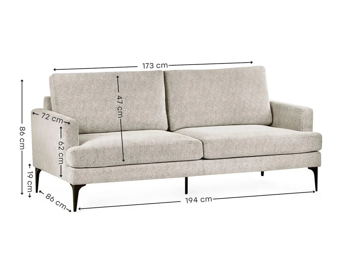 Julian Bowen Julian Bowen Carrera Cream Fabric 3 Seater Sofa