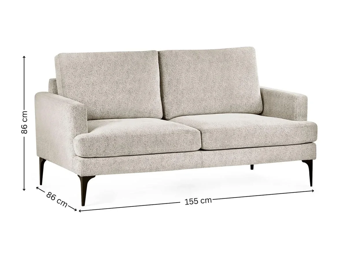 Julian Bowen Julian Bowen Carrera Cream Fabric 2 Seater Sofa