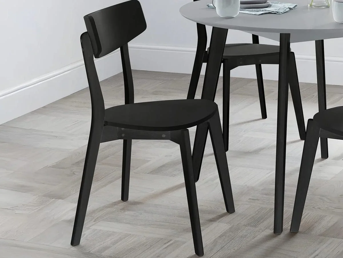 Julian Bowen Julian Bowen Casa Black Wooden Set of 2 Dining Chairs