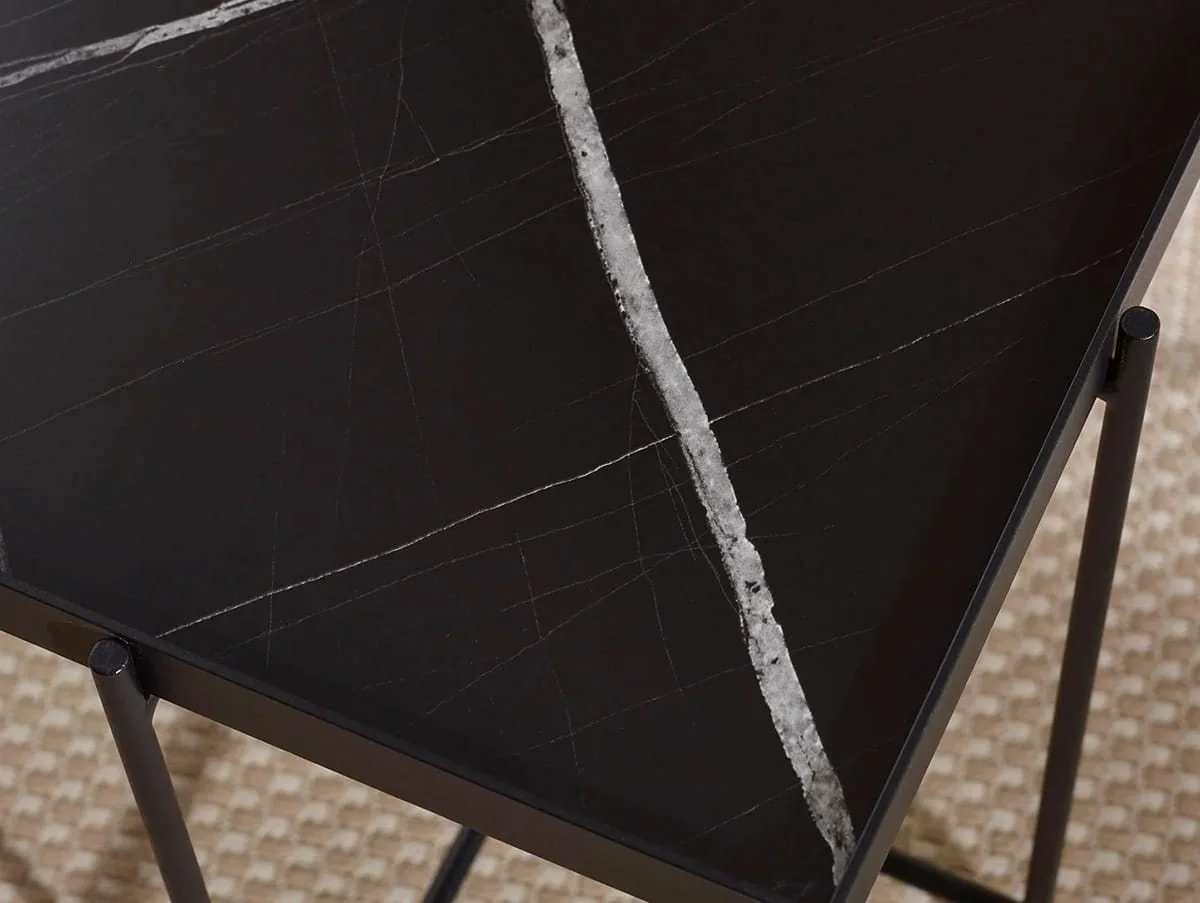 Julian Bowen Julian Bowen Celia Black and White Marble Lamp Table