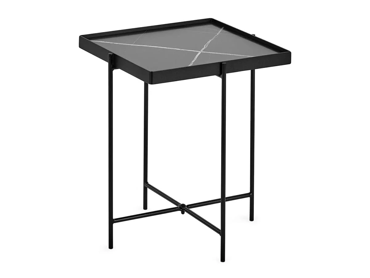 Julian Bowen Julian Bowen Celia Black and White Marble Lamp Table
