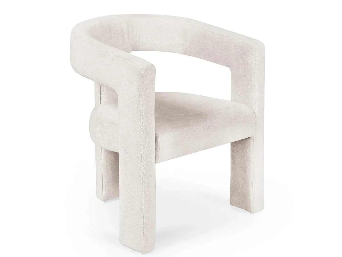 Julian Bowen Julian Bowen Elara White Fabric Accent Chair