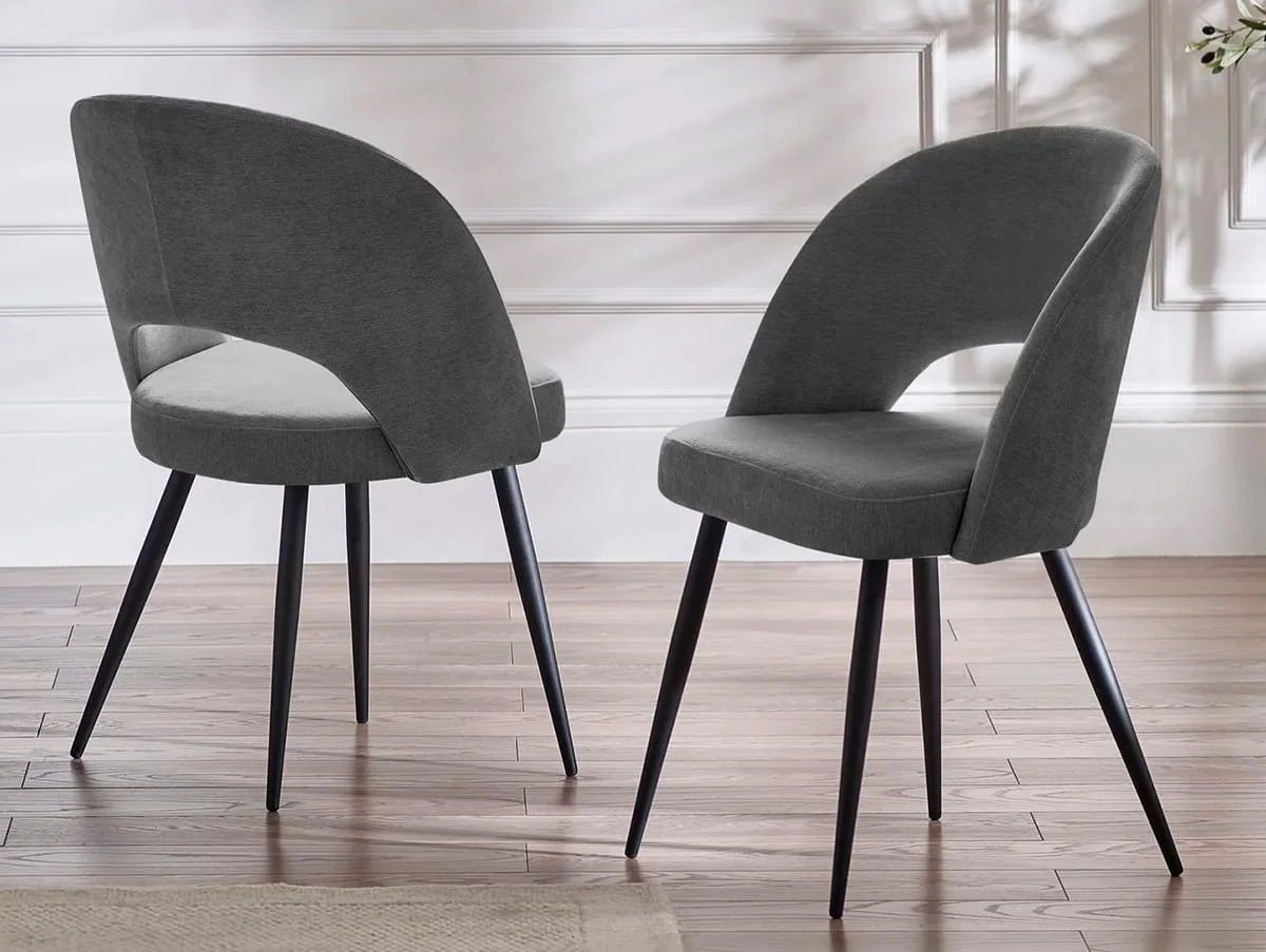 Julian Bowen Julian Bowen Ella Grey Fabric Set of 2 Dining Chairs