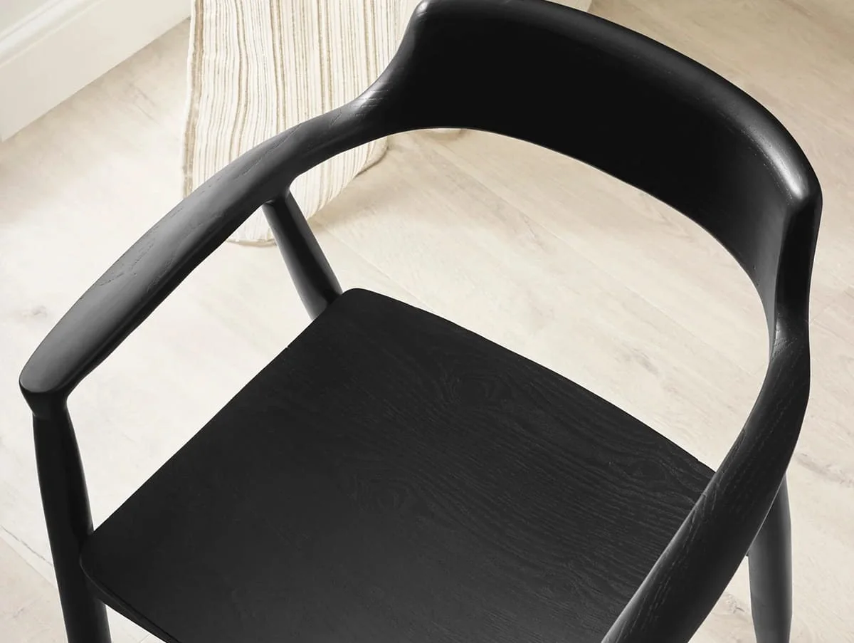 Julian Bowen Julian Bowen Franklin Black Wooden Set of 2 Dining Chairs