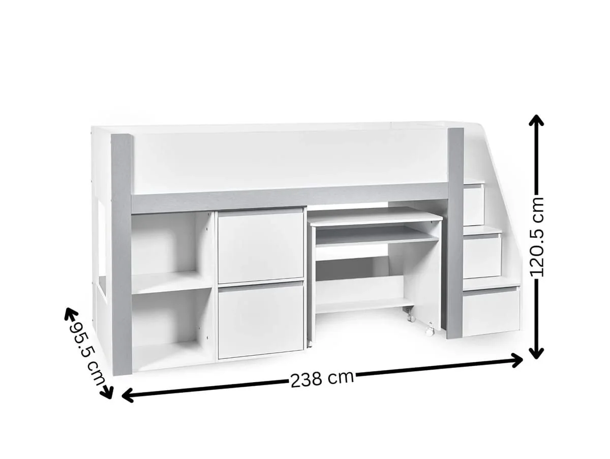 Julian Bowen Julian Bowen Gaia White Wooden Mid Sleeper Bed