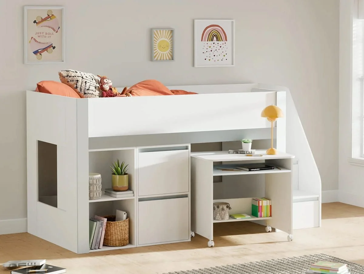 Julian Bowen Julian Bowen Gaia White Wooden Mid Sleeper Bed