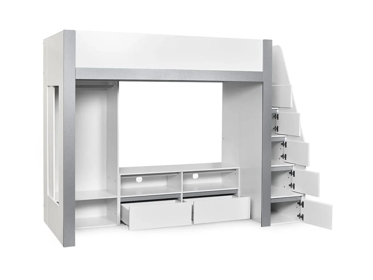 Julian Bowen Julian Bowen Gaia White and Silver Wooden High Sleeper Bed