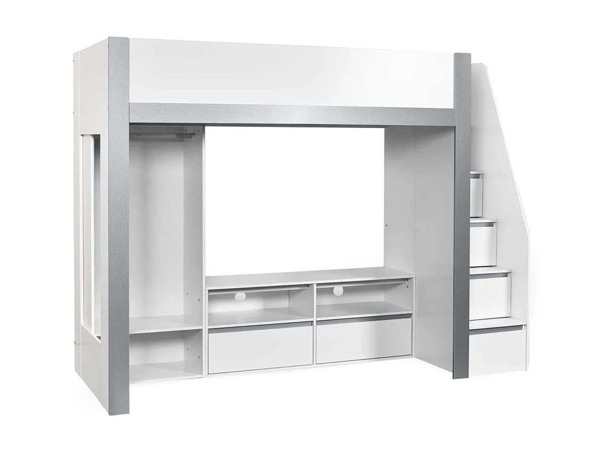 Julian Bowen Julian Bowen Gaia White and Silver Wooden High Sleeper Bed