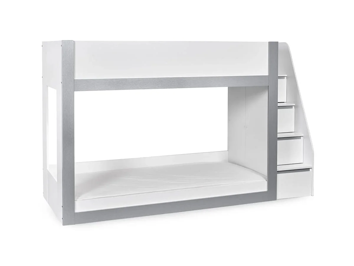 Julian Bowen Julian Bowen Gaia White and Silver Wooden Bunk Bed Frame