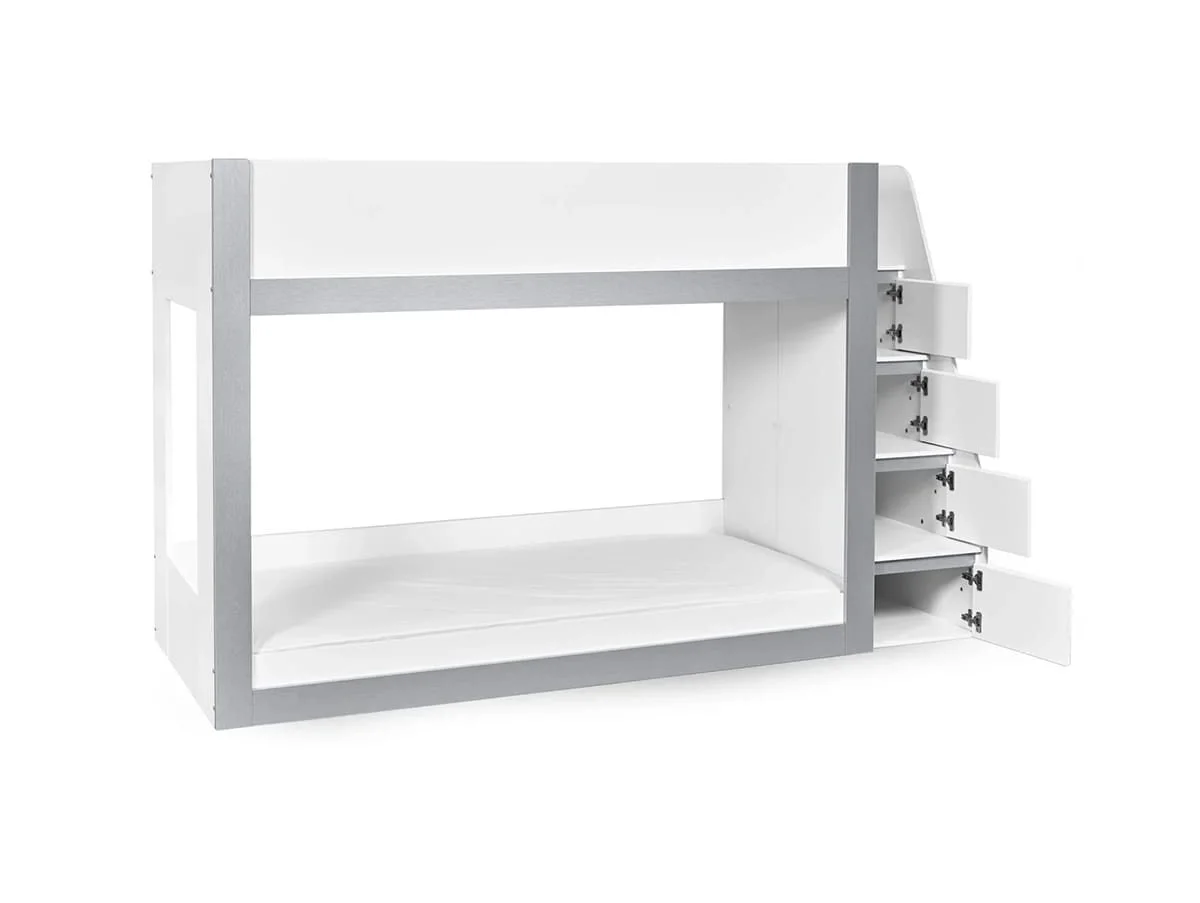 Julian Bowen Julian Bowen Gaia White and Silver Wooden Bunk Bed Frame