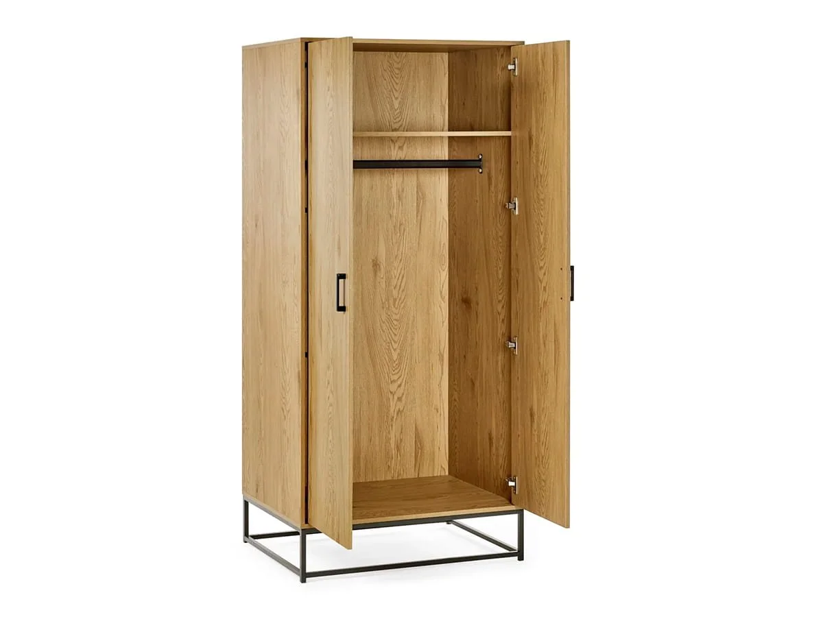 Julian Bowen Julian Bowen Harlow Light Oak 2 Door Wardrobe