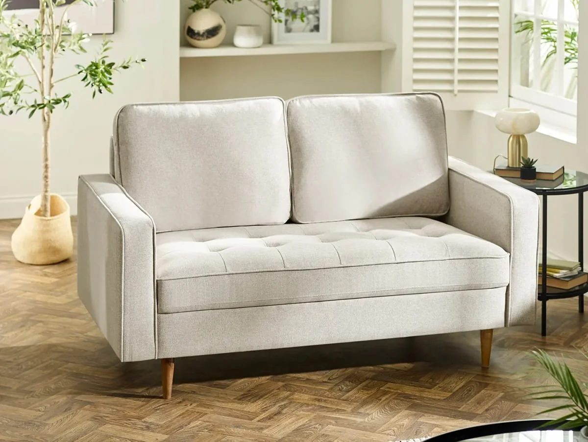 Julian Bowen Julian Bowen Henrietta Beige Fabric 2 Seater Sofa