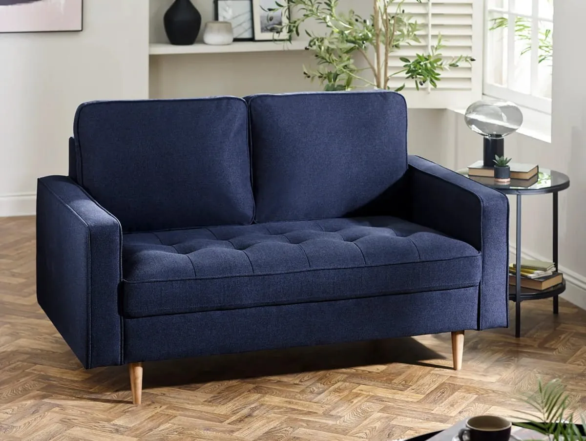 Julian Bowen Julian Bowen Henrietta Blue Fabric 2 Seater Sofa