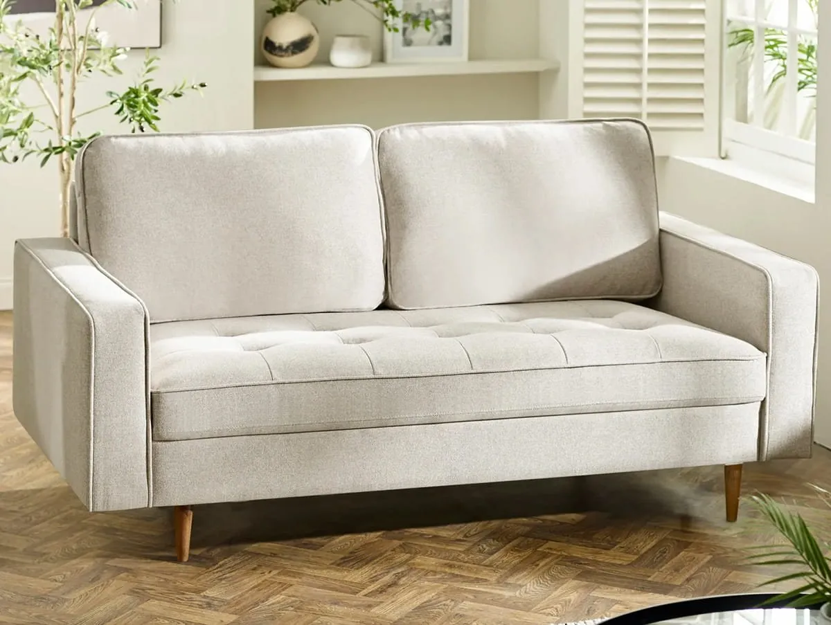 Julian Bowen Julian Bowen Henrietta Beige Chenille Fabric 3 Seater Sofa