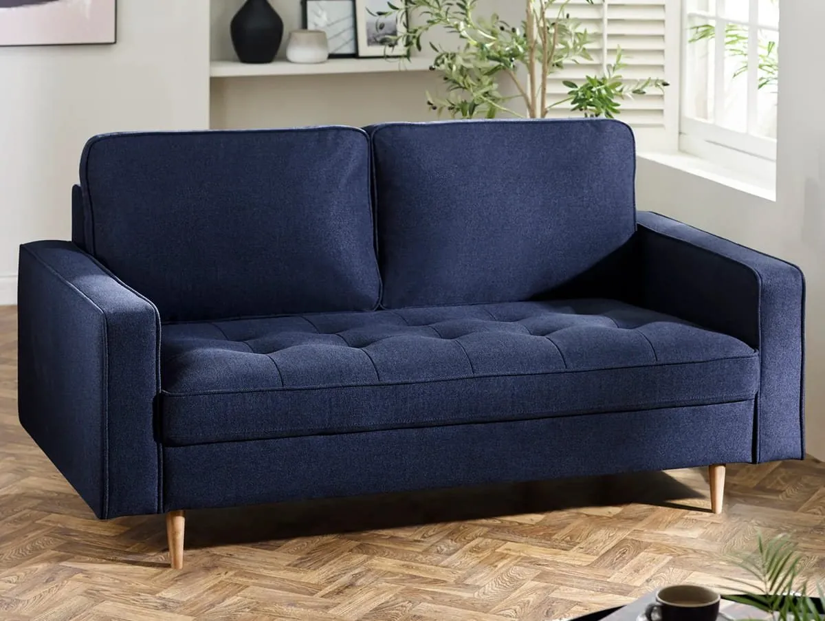 Julian Bowen Julian Bowen Henrietta Blue Chenille Fabric 3 Seater Sofa