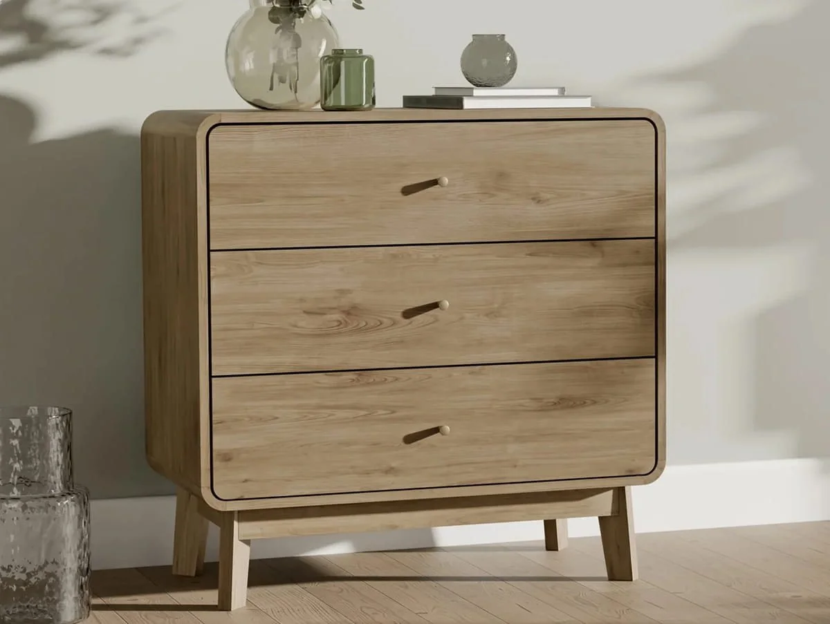 Julian Bowen Julian Bowen Ingrid Light Oak 3 Drawer Chest of Drawers