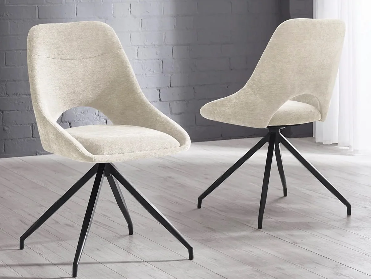 Julian Bowen Julian Bowen Jonah Beige Fabric Set of 2 Dining Chairs
