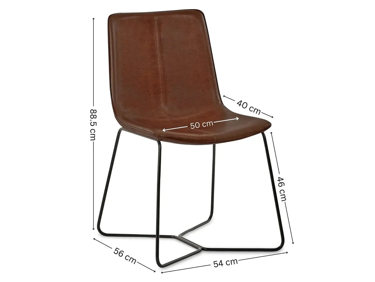Julian Bowen Julian Bowen Joren Brown Faux Leather Set of 2 Dining Chairs